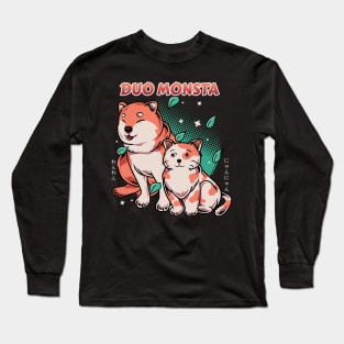 Duo Cat and Dog Long Sleeve T-Shirt